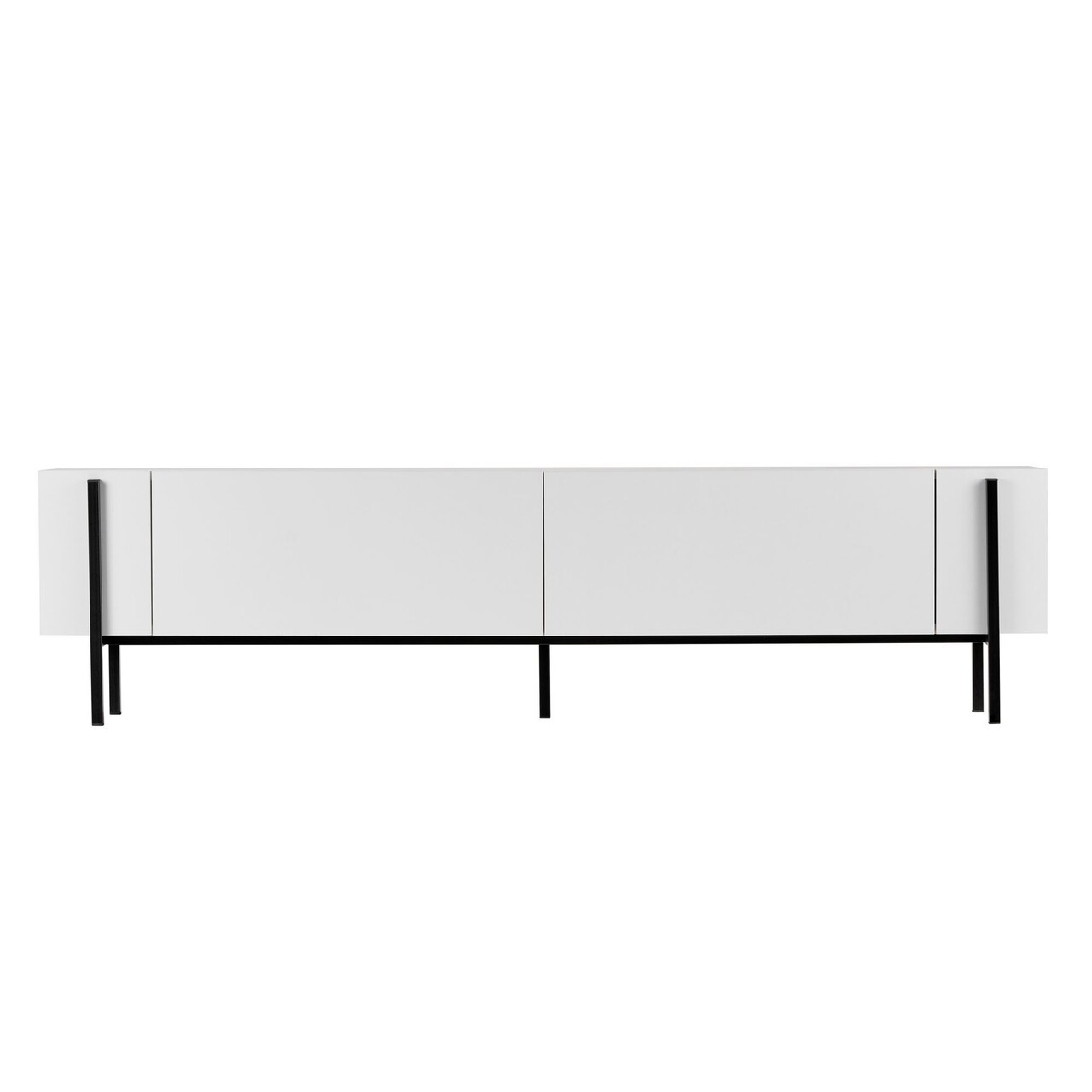 Comoda TV, Hanah Home, Nexus, 180x30x45 cm, Alb/Negru - imagine 8