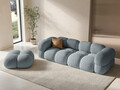 Canapea 4 locuri, Loretto, Cosmopolitan Design, 250x100x68 cm, tesatura structurata, albastru pastel