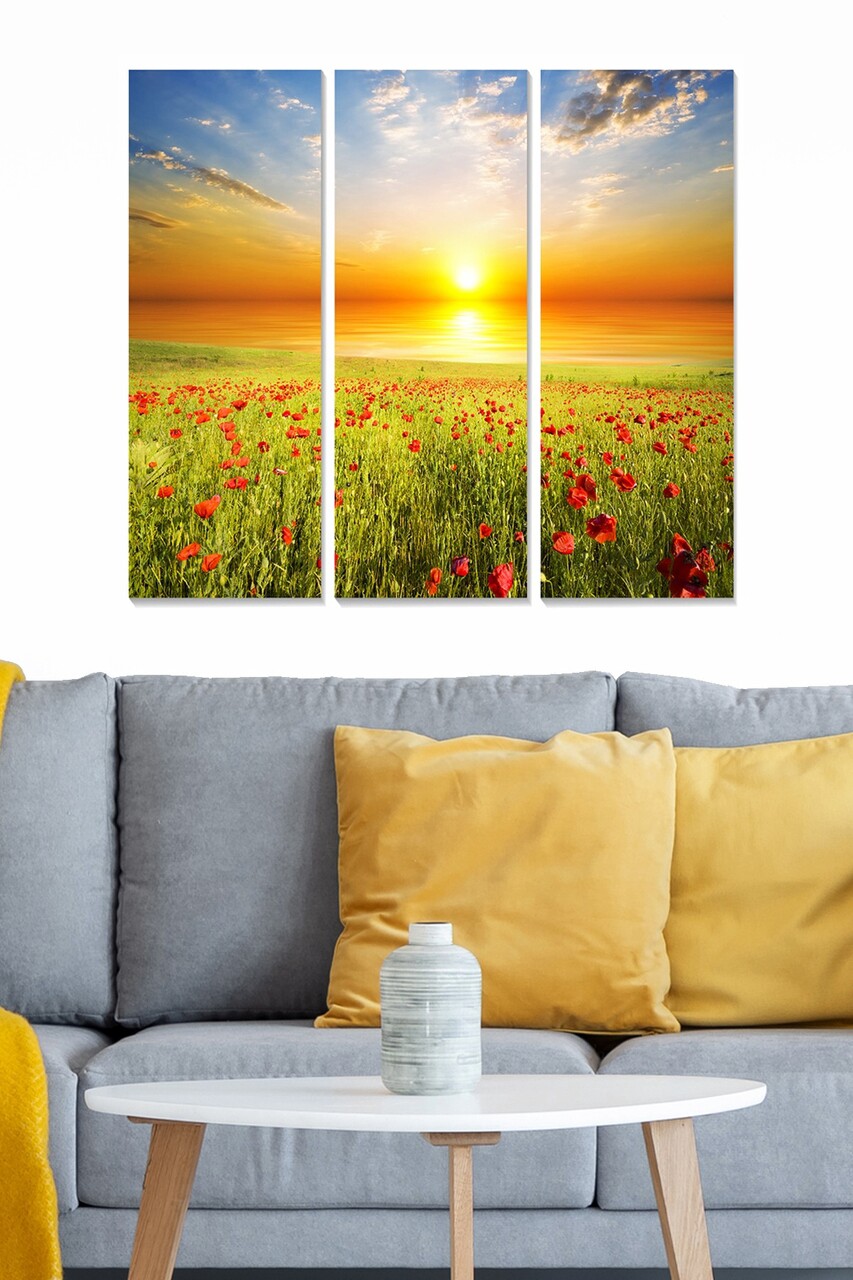 Set 3 tablouri decorative MDF121773325 20 x 50 cm 3 piese Multicolor