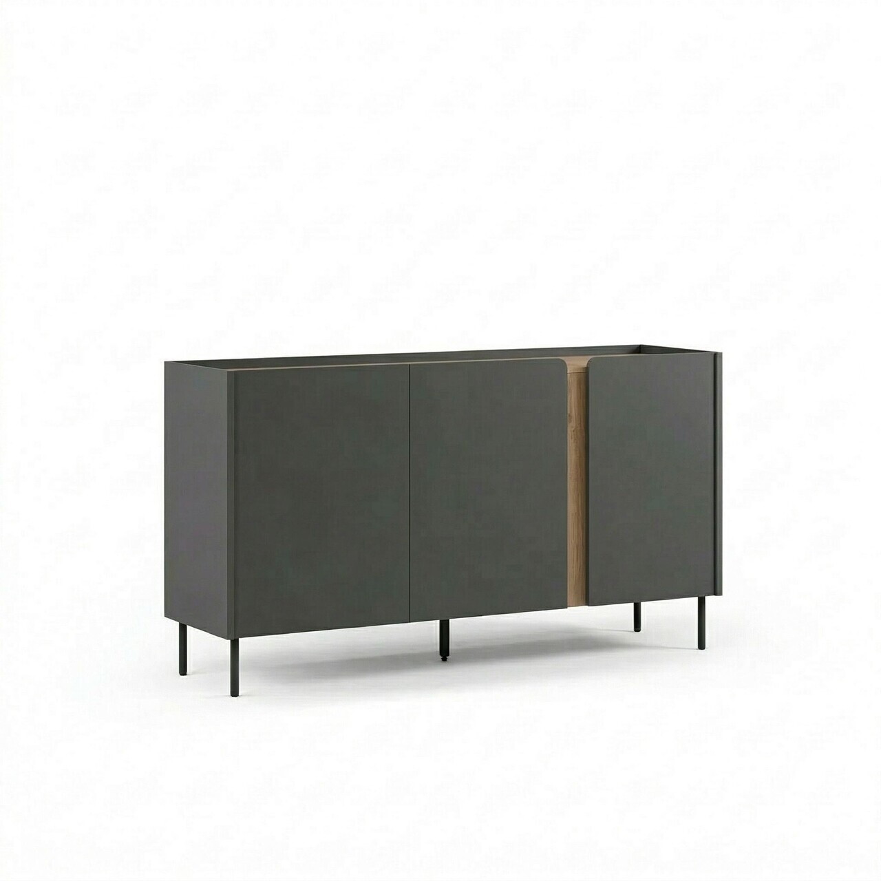 Consola, Hanah Home, Lucile, 150x82.9x40.5 cm, PAL, Antracit / Stejar Septentrional / Negru — imaginea 3