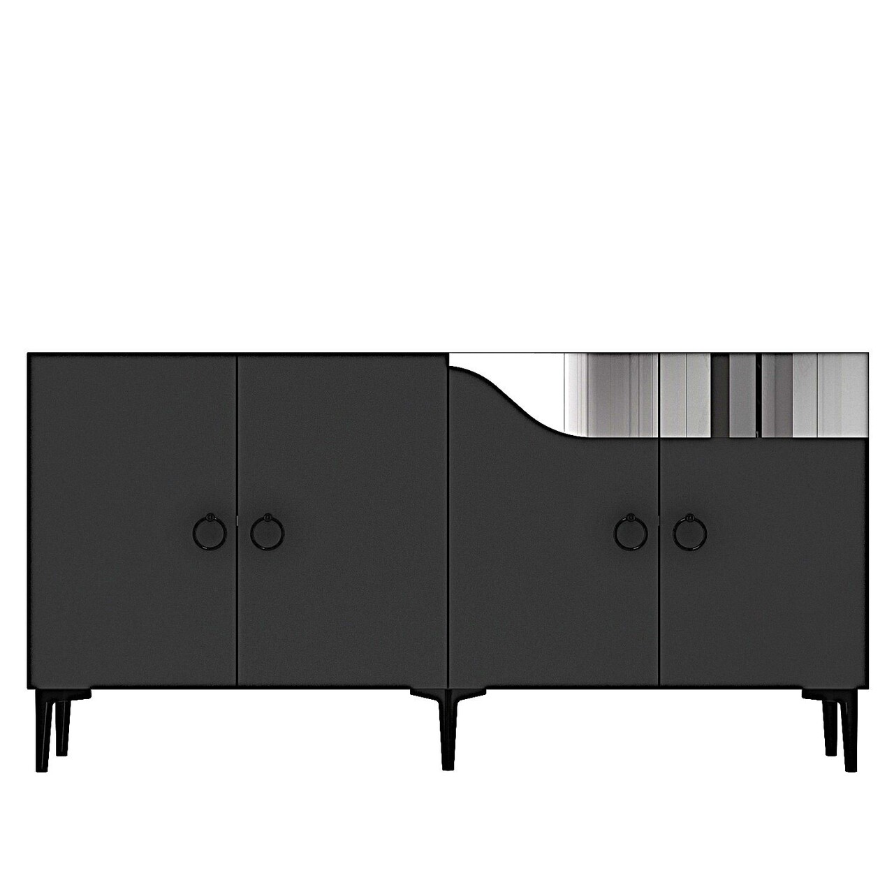 Consola, Hanah Home, Gama 150, 150x75x32 cm, PAL , Antracit / Argintiu - view 3