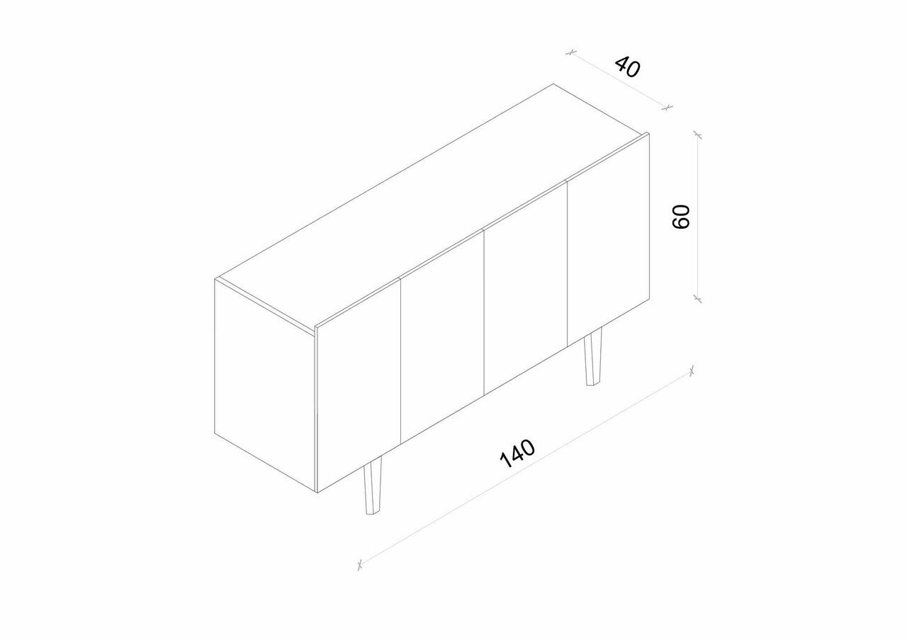 Consola, Hanah Home, Capella 140, 140x60x40 cm, MDF, Alb - view 5