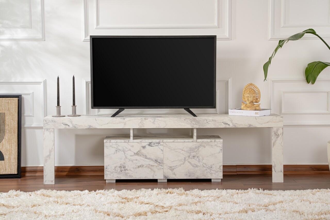 Comoda TV, Nordure, Enclave, 180x50x31.3 cm, Marmură Freesia - 1 | YEO