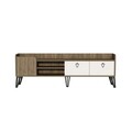 Comoda TV, Arnetti, Prime, 180x59x33 cm, PAL, Alb/Maro