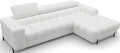 Coltar extensibil dreapta 3 locuri ELTAP, RT-01ROY, Felro, 285x181x93 cm, lemn/poliester, alb
