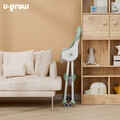 Scaun de masa pentru bebelusi 2 in 1, U-Grow, 43x27x50.5 cm, piele ecologica/textil, alb/verde