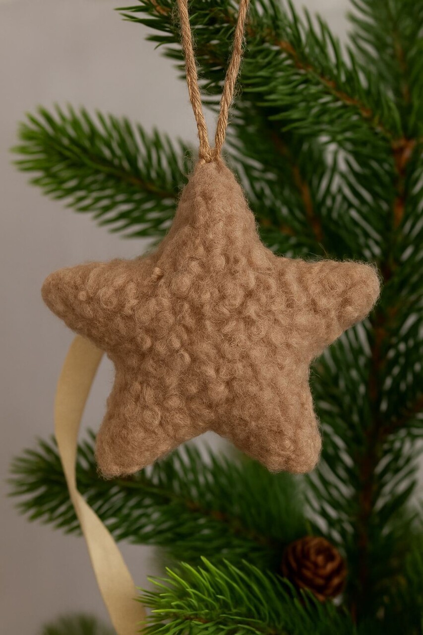 Ornament de Crăciun, 3 Lu Set, 80% POLIESTER/20% IUȚĂ, Maro - imagine 6