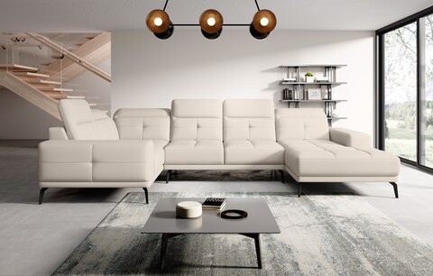 Coltar stanga 6 locuri ELTAP, LT-33SOF, Neviro, 350x201x77 cm, lemn/poliester, bej deschis