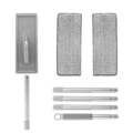 Set mop plat si galeata cu 2 compartimente Klirimop, InnovaGoods, cap rotativ 360º, 140 cm, 6 L, gri/galben