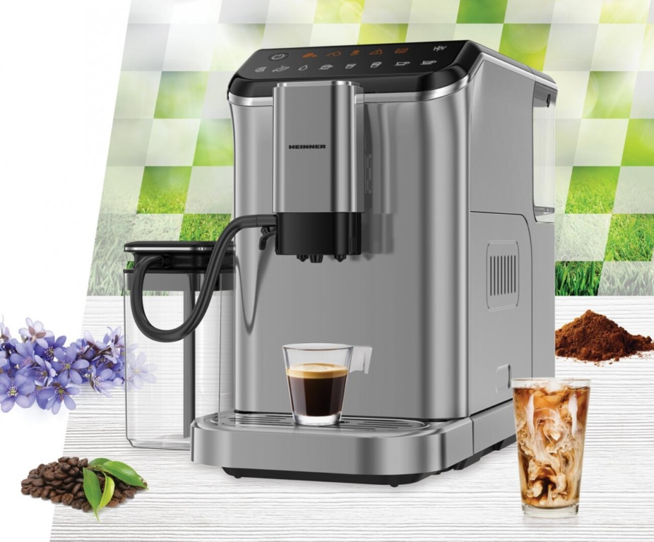 Espressor automat Genesis, Heinner, 1350W, 20 Bar, 1.5L, argintiu