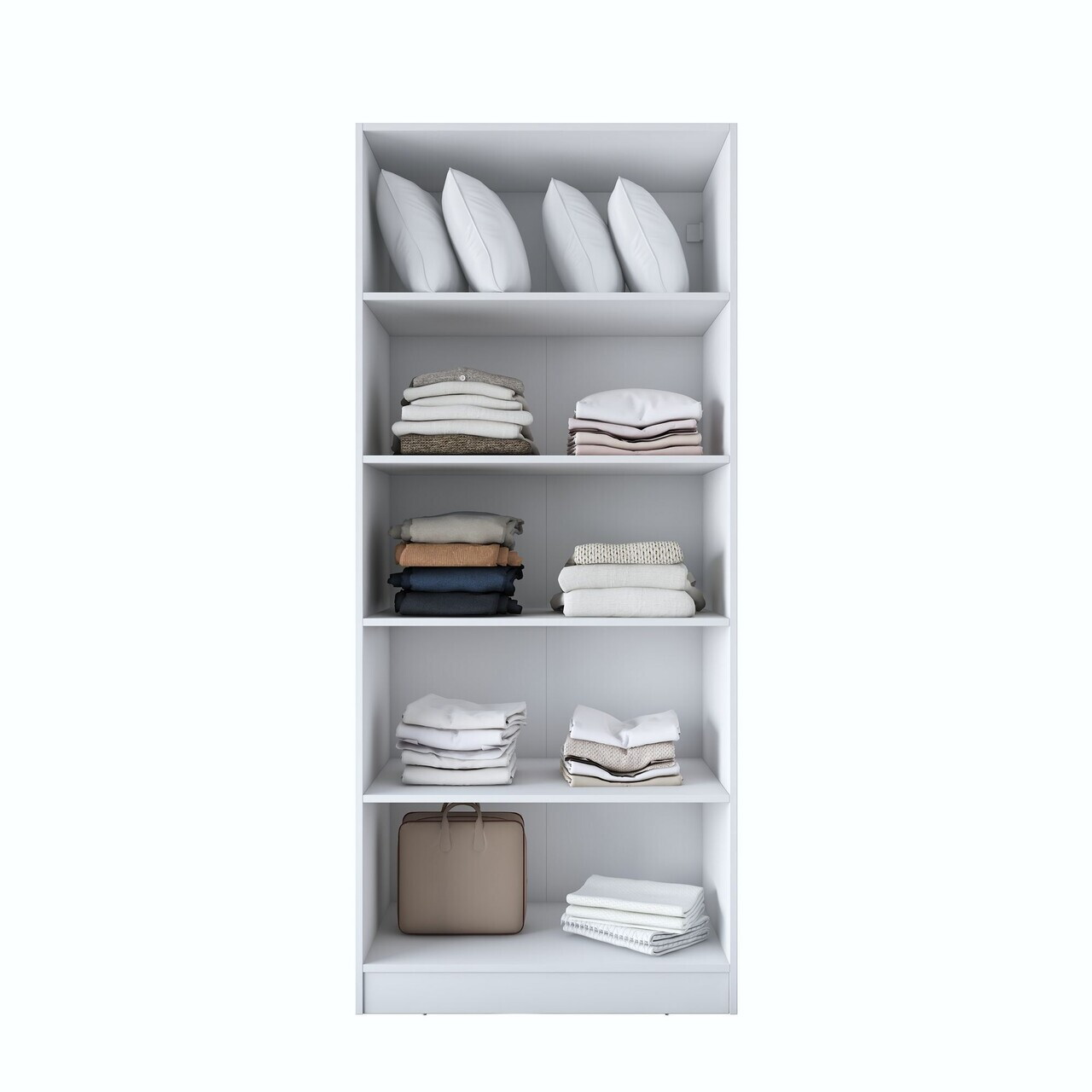 Dulap pentru haine, Hanah Home, BA160, 90x210x57.5 cm, PAL melaminat, Alb - view 10