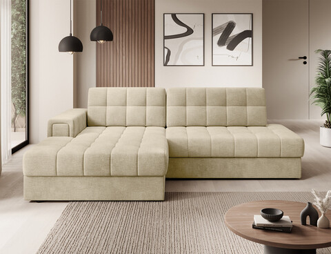 Coltar extensibil stanga 3 locuri ELTAP, LT-04MO, Blezalt, 240x150x82 cm, lemn/poliester, bej