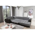 Coltar extensibil dreapta 5 locuri ELTAP, Damario, 338x189x78 cm, lemn/poliester, gri/roz