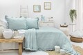 Set cuvertura pique dubla, Martha - Mint, Şaheser, Bumbac