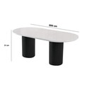Masa, Nmobb, LI, 200x77x100 cm, 100% MDF VOPSIT/LACUIT, Alb/Negru