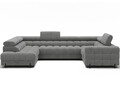 Coltar extensibil stanga 3 locuri ELTAP, LT-03ROY, Fectory, 346x205x93 cm, lemn/poliester, gri