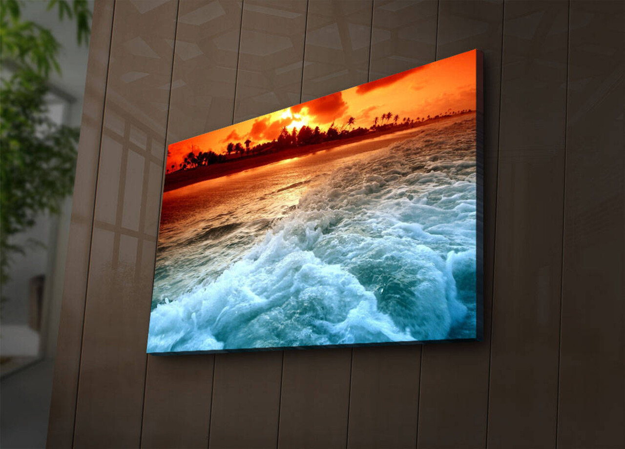 Tablou decorativ cu lumina LED, 4570İACT-45, Dimensiune: 45 x 70 cm, Multicolor - view 3