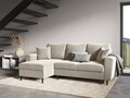 Coltar extensibil reversibil 4 locuri, Moghan, Micadoni Home, BL, 241x145x88 cm, catifea, bej deschis
