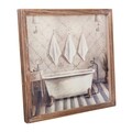 Tablou decorativ, Antique Bain, Creaciones Meng, 32x32 cm, canvas/lemn de brad