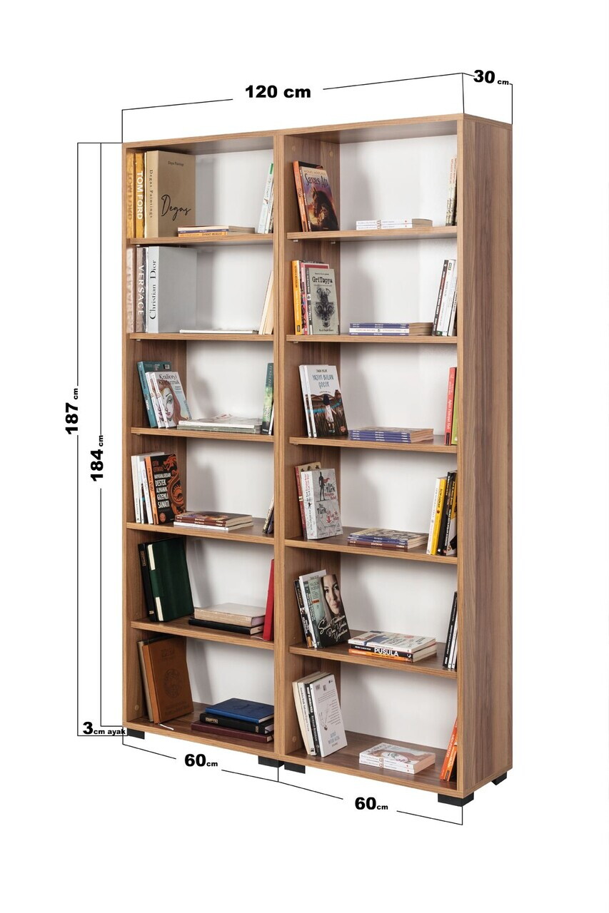 Corp biblioteca, Hanah Home, Evm 8223, 120x187x30 cm, PAL, Maro — imaginea 4