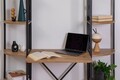 Birou, Sapphire, Aura Rafix, 139x155x34 cm, PAL, Pin Atlantic / Negru
