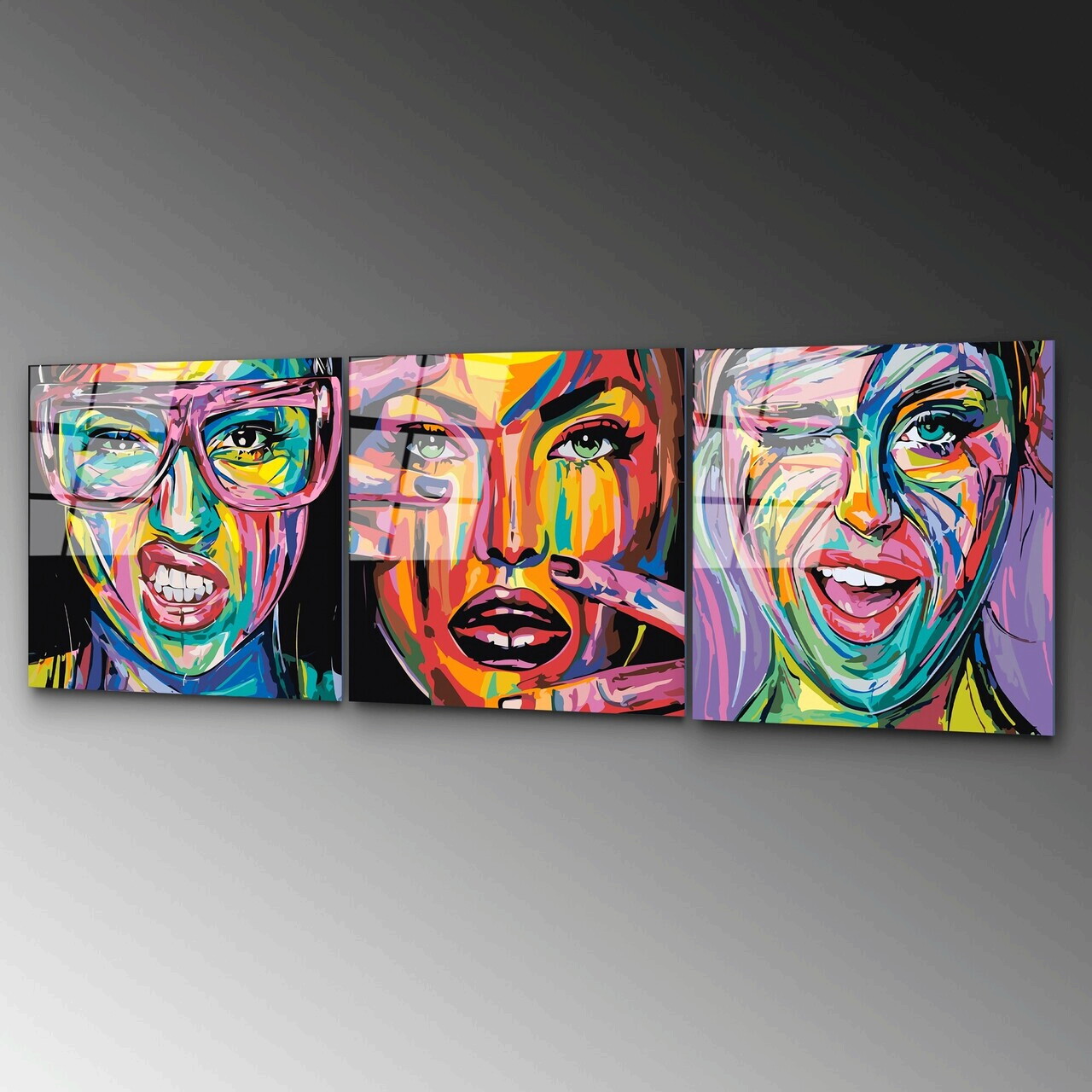 Tablou decorativ, UV-852, Dimensiune: 50 x 50 cm (3 bucăți), Multicolor — imaginea 5