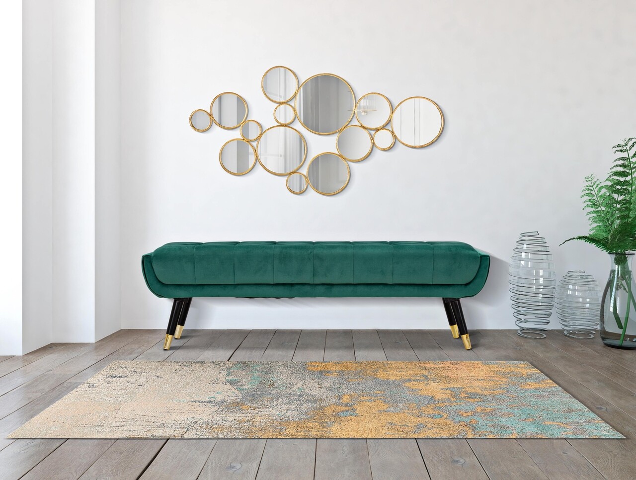 Decoratiune de perete Mirrors, Mauro Ferretti, 100x51.5 cm, fier, auriu - 1 | YEO