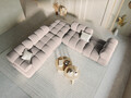 Modul stanga pentru canapea, 1 loc, Bellis-51, Micadoni Home, 94x94x70 cm, catifea, cappuccino