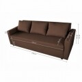 Canapea extensibila Firenze Dark Chocolate 218x85x85cm + lada de depozitare, maro