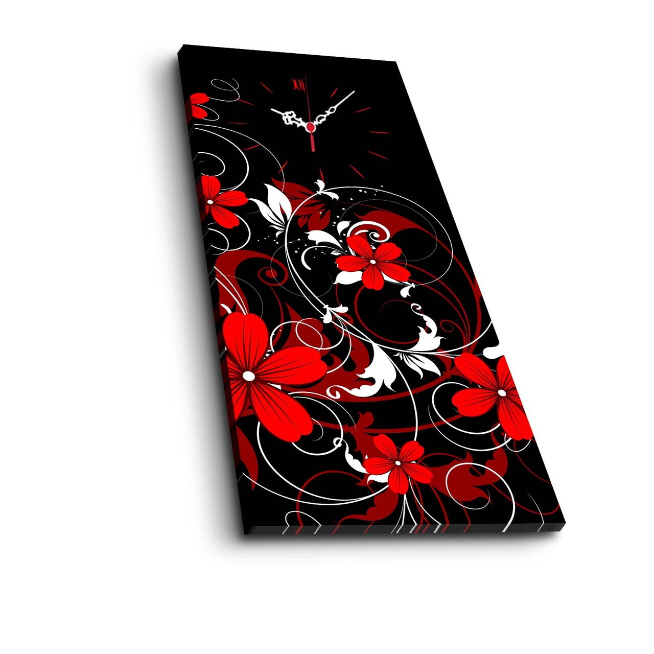 Ceas de perete, 3070CS-28, PÂNZĂ DIN PIELE ÎNTOARSĂ, 30 x 70 cm, Multicolor — imaginea 4