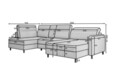 Coltar extensibil stanga 4 locuri ELTAP, LT-40TOS, Berrto, 306x165x100 cm, lemn/poliester, albastru