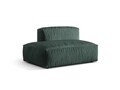 Modul stanga pentru canapea, 2 locuri, Martina-120, Micadoni Home, 133x106x75 cm, catifea, albastru petrol