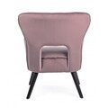 Scaun, Adila, Bizzotto, 72x68x88 cm, lemn de fag/catifea, roz pudra