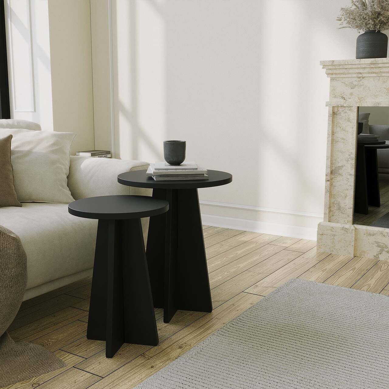 Set masuta de cafea, Neostill, Mushroom 2, PAL, Negru - 1 | YEO