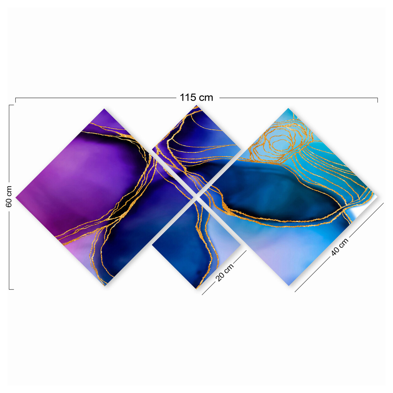 Set 4 tablouri decorative, 4MDF18445391742, MDF, Imprimat UV, Multicolor