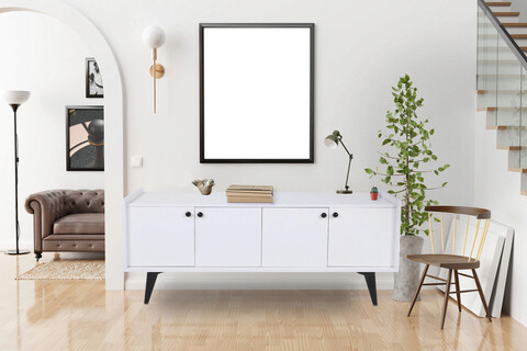 Consola, mod design, lugano, 150x40x62 cm, alb