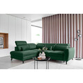 Coltar extensibil stanga 4 locuri ELTAP, LT-35LO, Noble, 255x201x100 cm, lemn/poliester, verde inchis