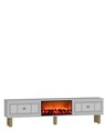 Comoda TV, Hanah Home, Dario Bohem Fireplace, 150x44.6x29.6 cm, PAL , Alb