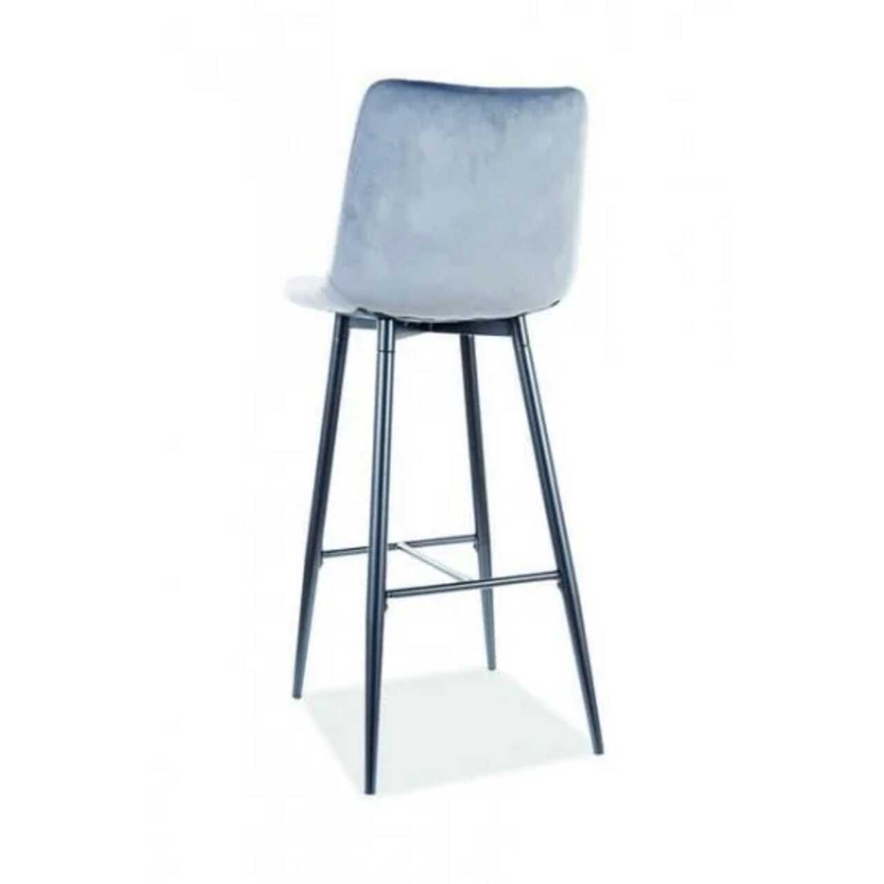 Scaun de bar Chic H-1 Velvet, Signal, 45x37x109 cm, catifea/otel, gri/negru - 1 | YEO