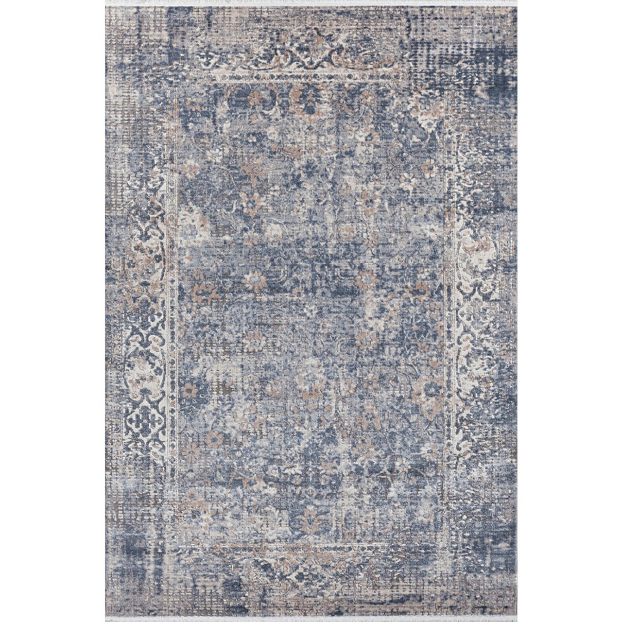 Covor, 8899, 100x200 cm, Polipropilena, Gri/Albastru - 1 | YEO