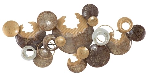 Decoratiune de perete 3d circle, mauro ferretti, 135x69 cm, fier