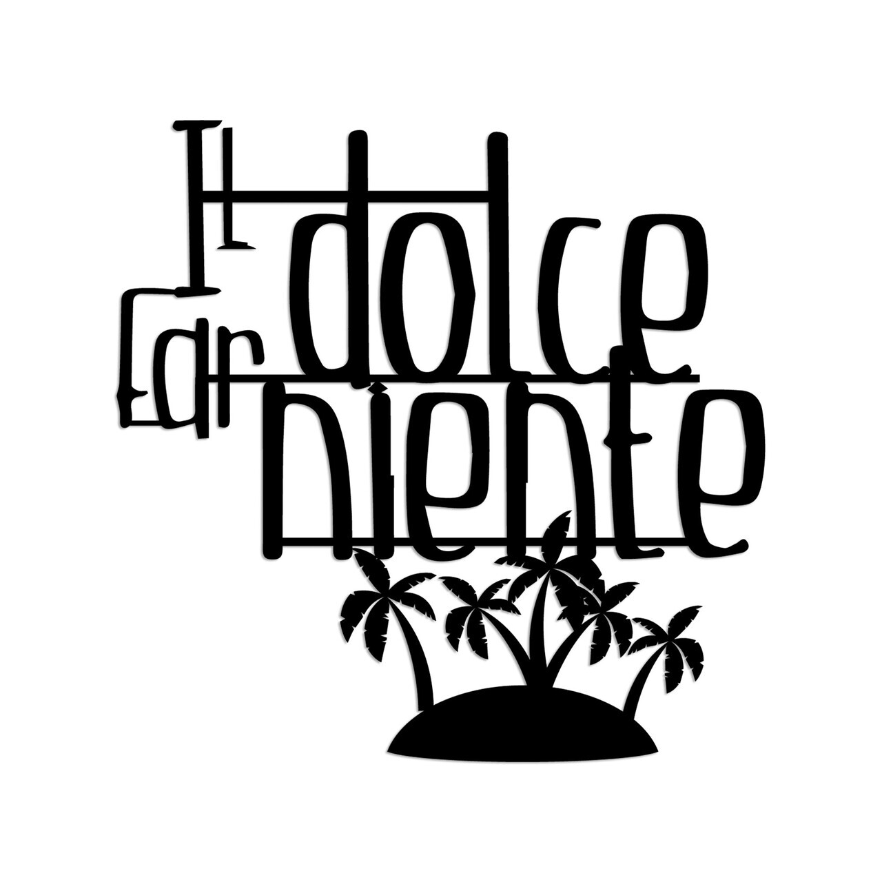 Decoratiune de perete, Dolce Far Niente 4, Dimensiuni: 56 x 56 cm, Negru — imaginea 4