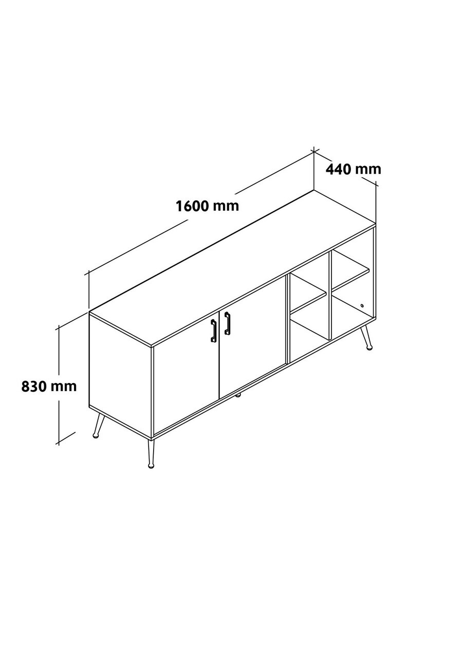 Consola, Hanah Home, Şile 4608, 160x83x44 cm, PAL, Maro — imaginea 8