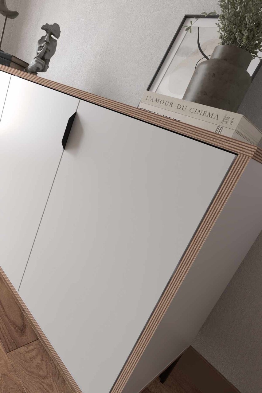 Bufet, Hanah Home, Arden, 160x80x44 cm, Alb - imagine 6
