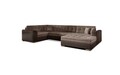 Coltar extensibil dreapta 5 locuri ELTAP, Damario, 338x189x78 cm, lemn/poliester, maro deschis/maro inchis
