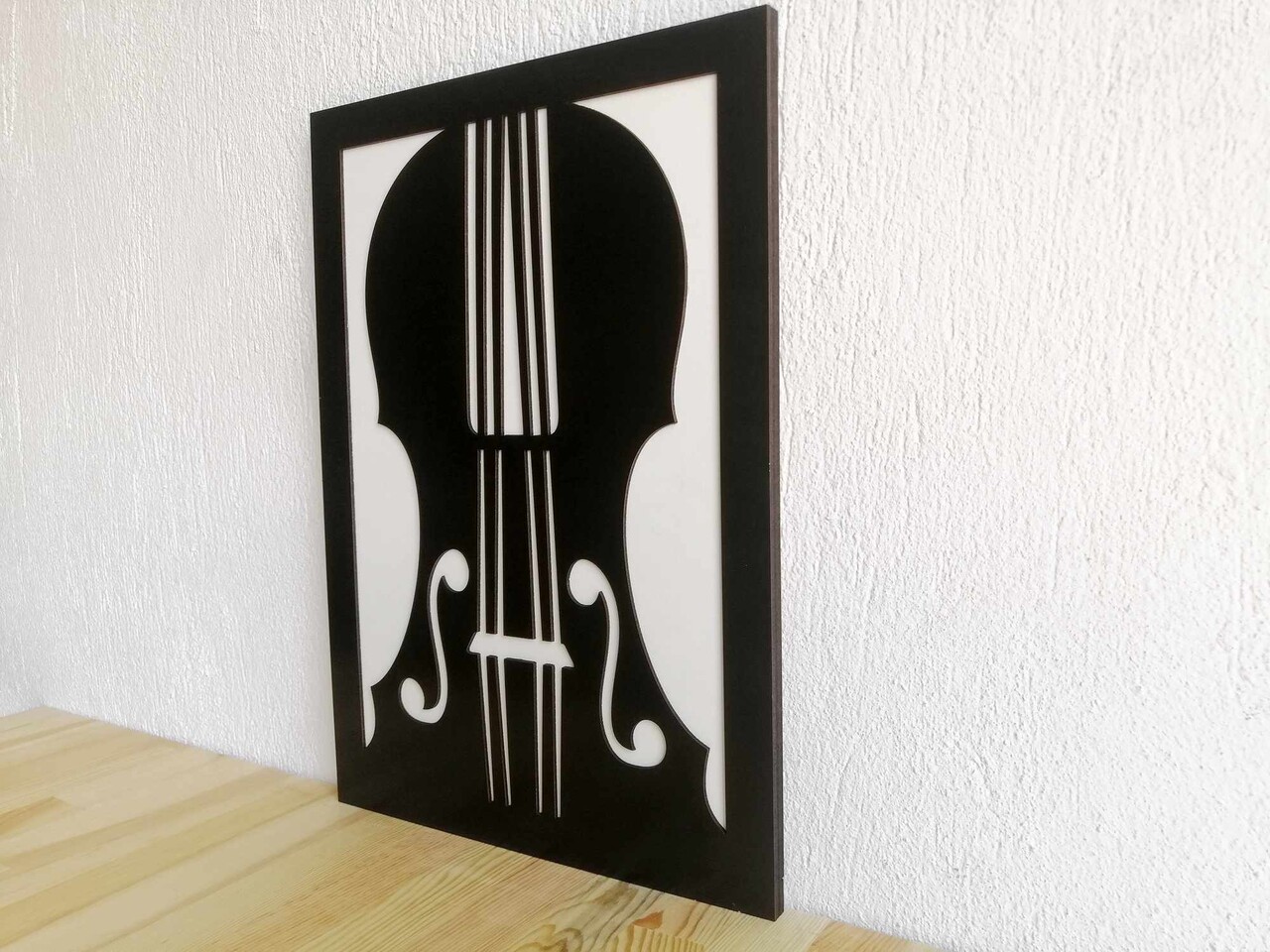 Tablou decorativ, Violin, Dimensiuni: 47,5 x 68 cm, Alb/Negru - view 2