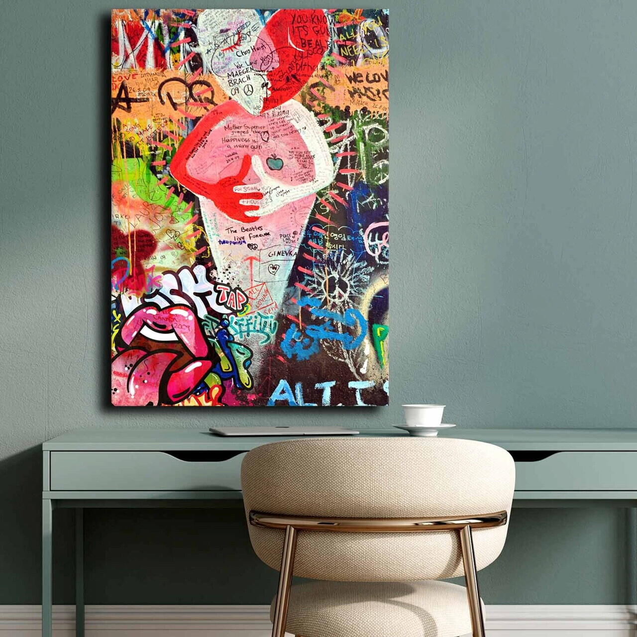 Tablou decorativ, 70100POP-017, Canvas, Lemn, Multicolor - view 3