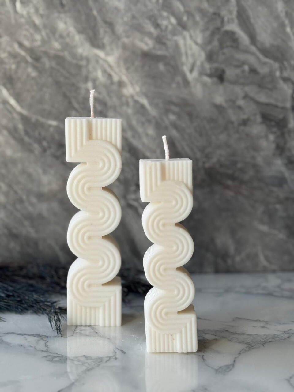 Set de lumanari, Glamour Candle 37ST, Beton, Alb - view 2