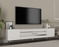 Comoda TV, Olivia, Dekolp2, Alb / Argintiu