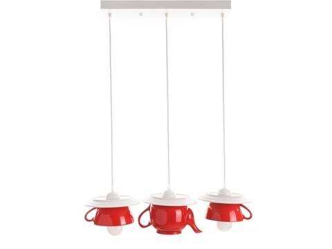 Lustra Tea time, Deco Republic, E27, 3x60W, ceramica, rosu